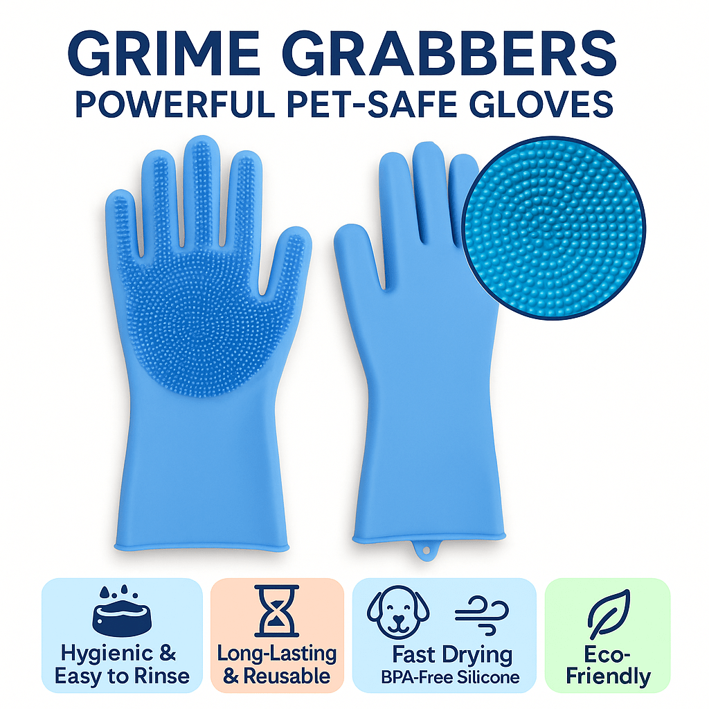  'Grime Grabbers' on a white background.