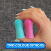 Video of pink and blue Brushy Buddy dog toothbrushes used for gentle, easy dog dental care.