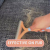 Video showing the Fur Fighter pet hair remover in action, effortlessly removing dog and cat fur from sofas, carpets, and car seats. Reusable pet hair remover tool for deep cleaning pet hair from fabric and furniture.