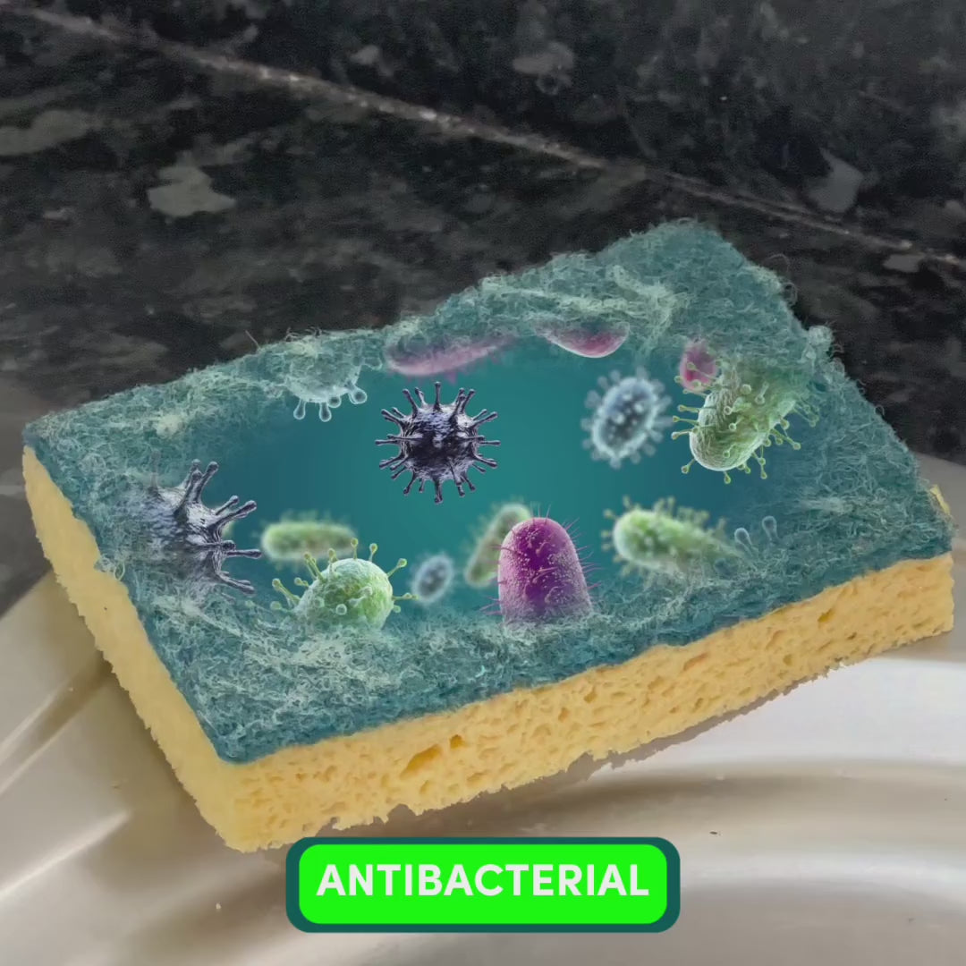 Video of the Super Sponge cleaning pet bowls and surfaces quickly and easily
